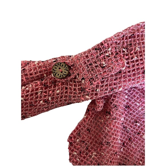 Lulu B Cardigan Top M Mesh Button Cover Up Sheer Asymmetrical Lagenlook Artsy - Picture 8 of 9